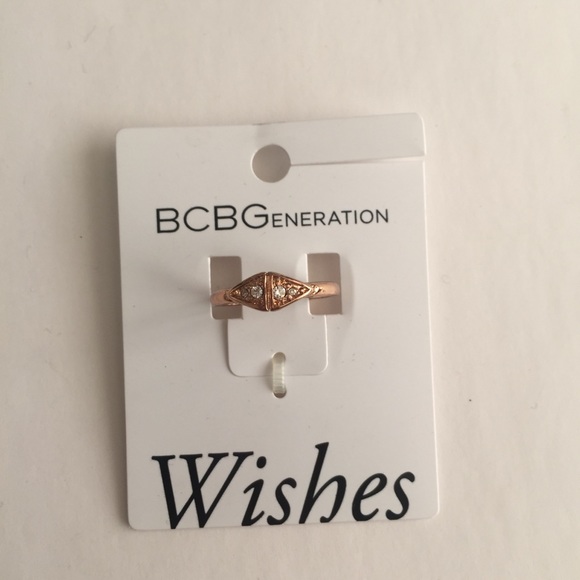 BCBGENERATION RING ROSE GOLD FAUX DIAMOND BOHO - Picture 2 of 4